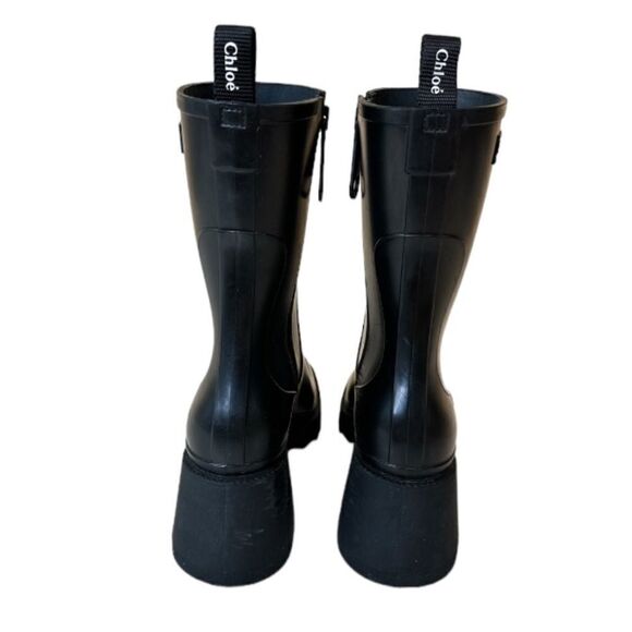 CHLOE Betty Black Rain Boots - Picture 6 of 12